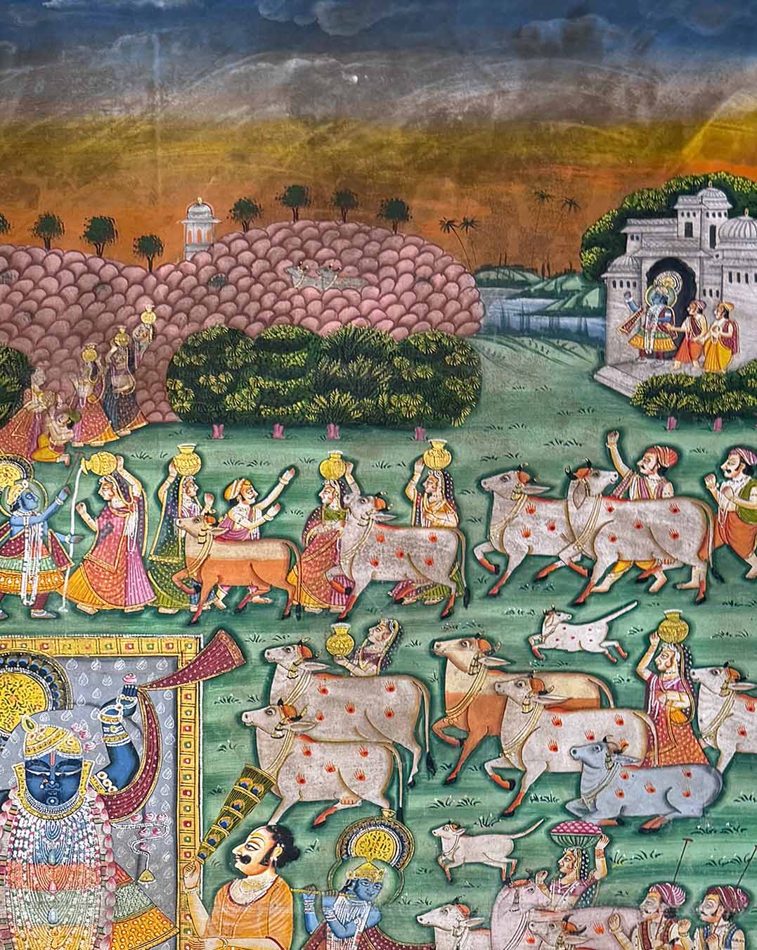 Daan Leela Large Pichwai Painting (Handmade / Unframed / 141.4 x 204.9 cm)