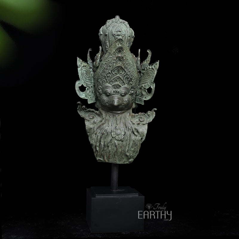 Bronze Vishnu Bust Sculpture with Garuda