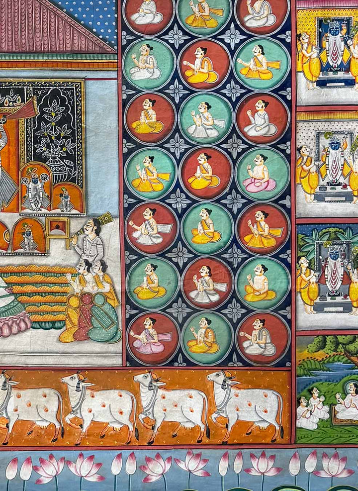 Vanshavali Pichwai Painting (Handmade / Unframed / 149.8 x 205.7 cm)