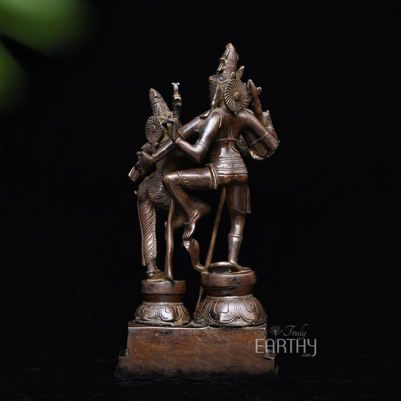 Vintage Brass Shiva Parvati Dancing Sculpture