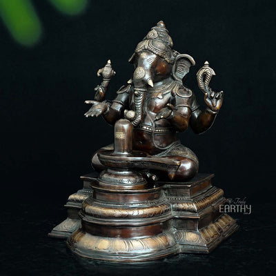 antique ganesha statue, angle 3