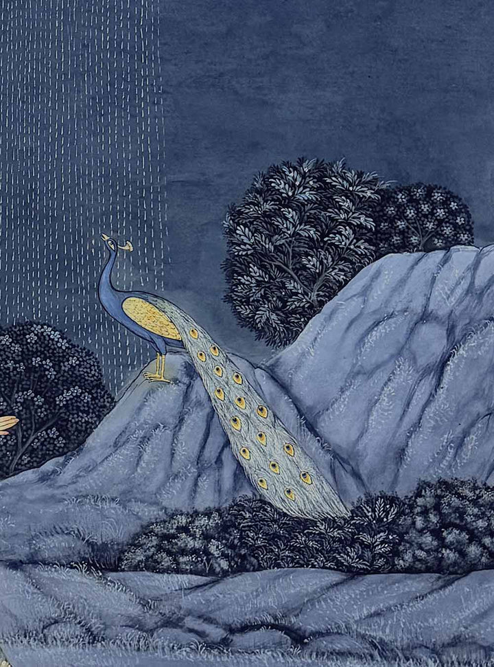 When Heaven Painted the Rain - Handmade Pichwai Painting (Unframed / 162.5 x 111.7 cm)
