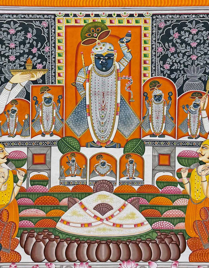 Annakut Pichwai Painting (Handmade / Unframed / 91.4 x 121.9 cm)