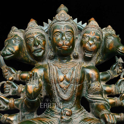 Brass Panchamukhi Hanuman Statue