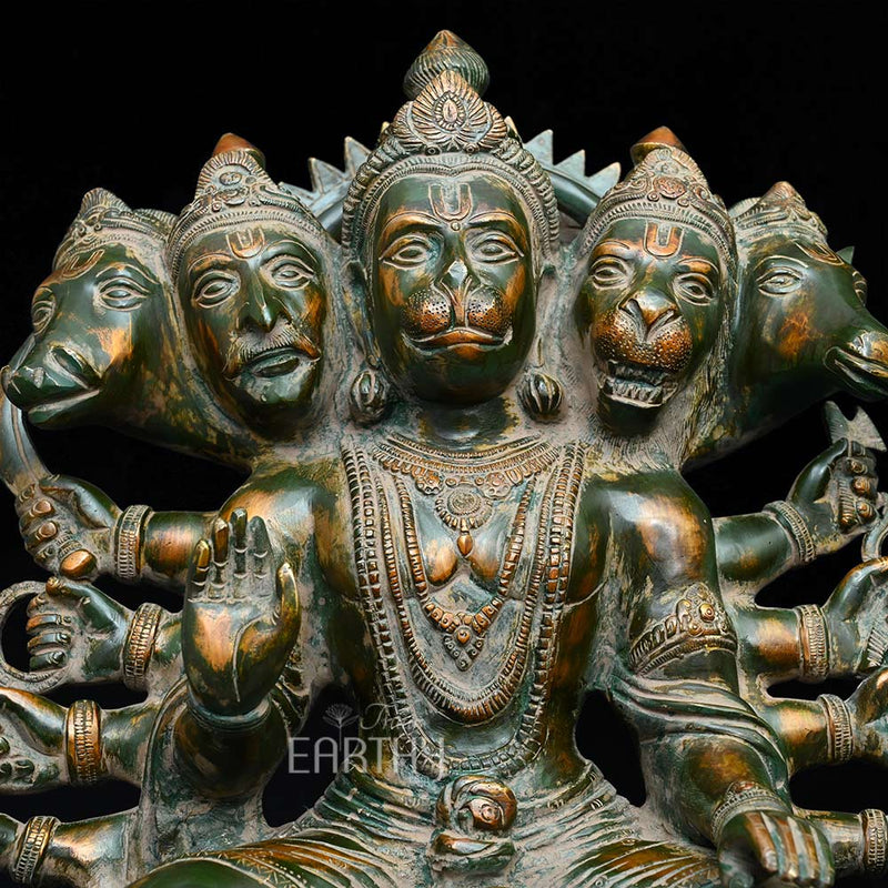 Brass Panchamukhi Hanuman Statue