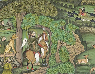 Maharana Bhim Singh Hunting - Handmade Miniature Painting