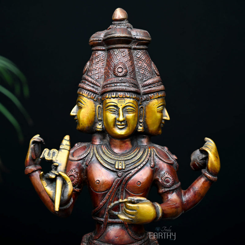 brahma ji statue, closeup