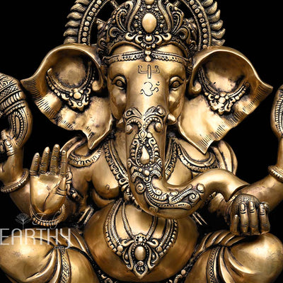 Brass Ganesha Idol (Large / 32.6 Kg / 23.2 inches)