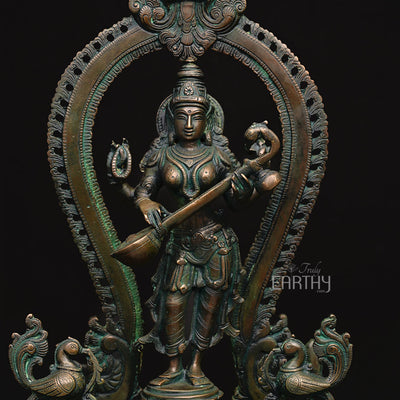 brass saraswati idol_5