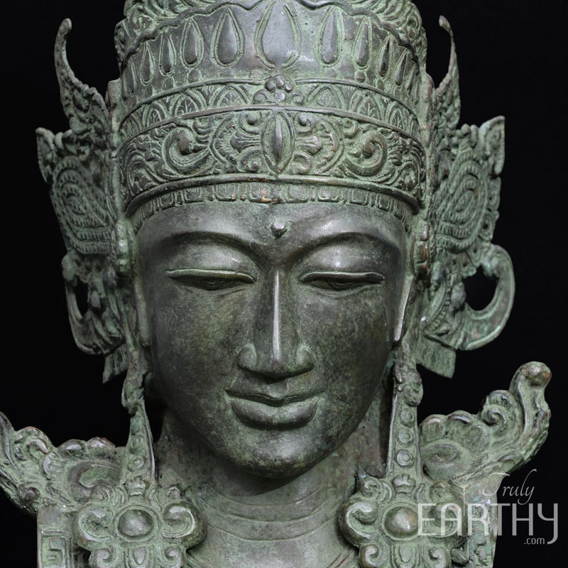 Bronze Vishnu Bust Sculpture with Garuda