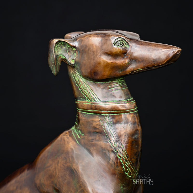 brass dog closeup