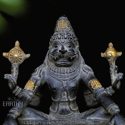 Yoga Narasimha Brass Statue
