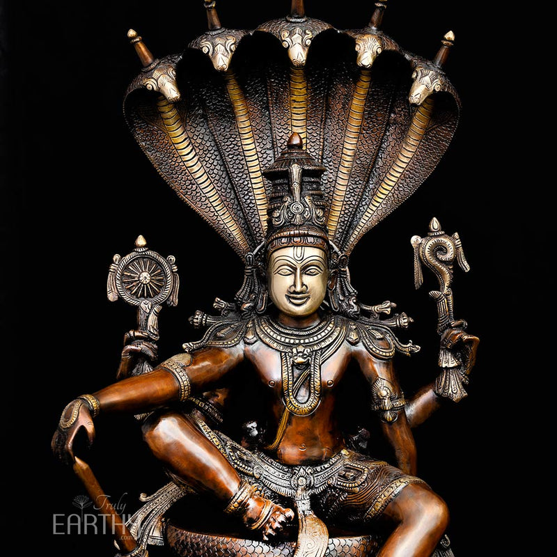 lord vishnu idol, closeup