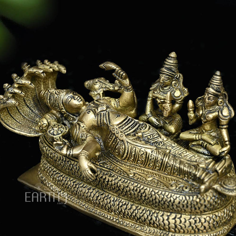 Shesh Shayi Vishnu In Brass | Handmade