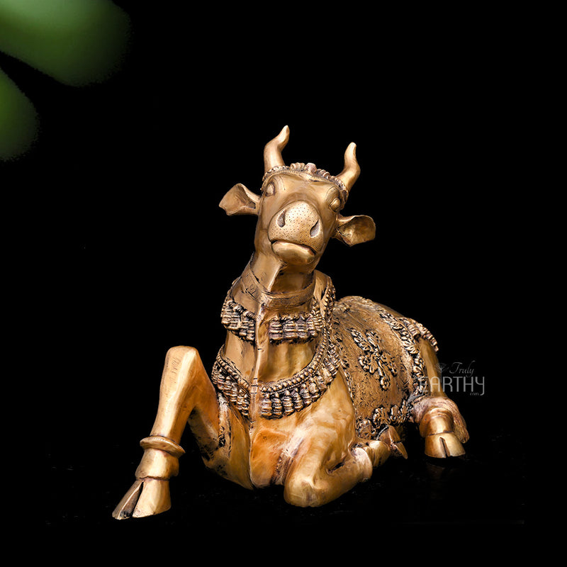 large brass sitting nandi, angel 6