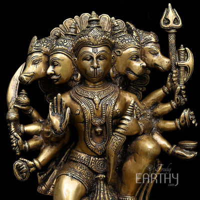 Brass Panchmukhi Hanuman Ji Idol