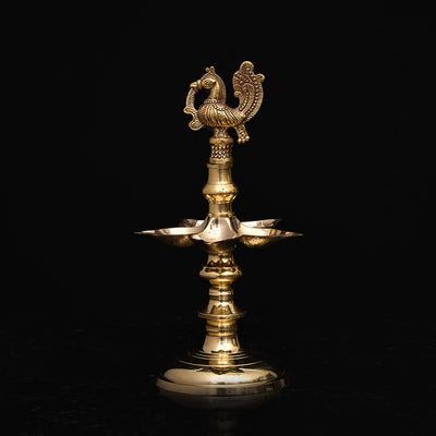 peacock brass oil lamp_2