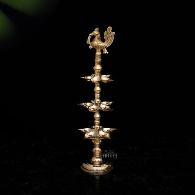 peacock brass oil lamp_2