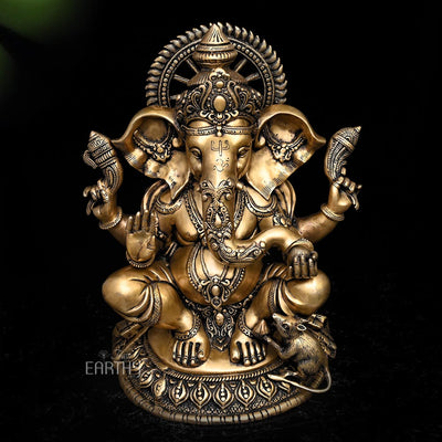 Brass Ganesha Idol (Large / 32.6 Kg / 23.2 inches)
