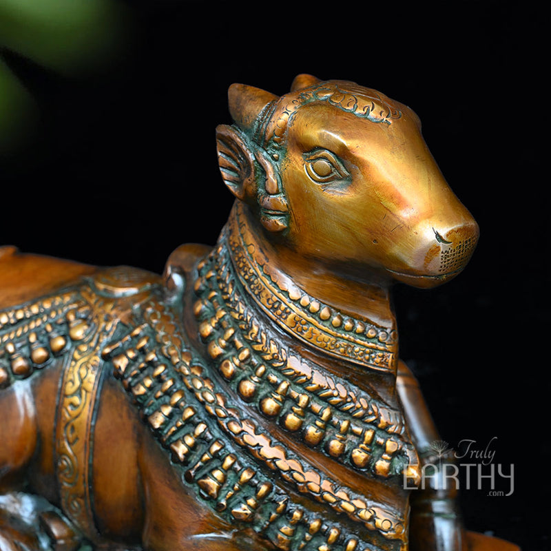 Brass Nandi In Antique Finish