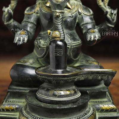antique ganesha statue, closeup  2