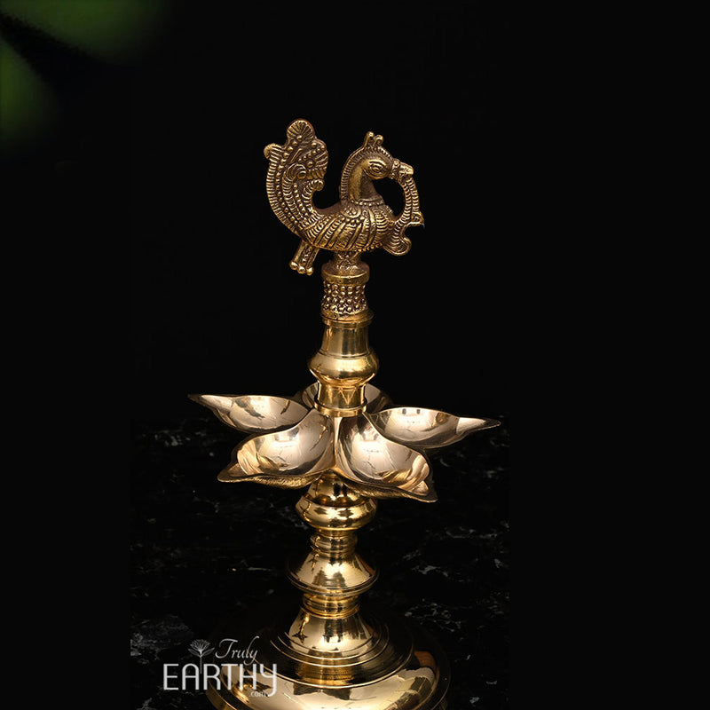 peacock brass oil lamp_3