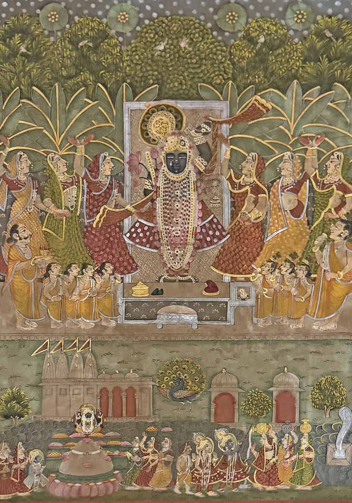 Shrinathji Pichwai Painting (Handmade / Unframed / 116 x 174.5 cm)