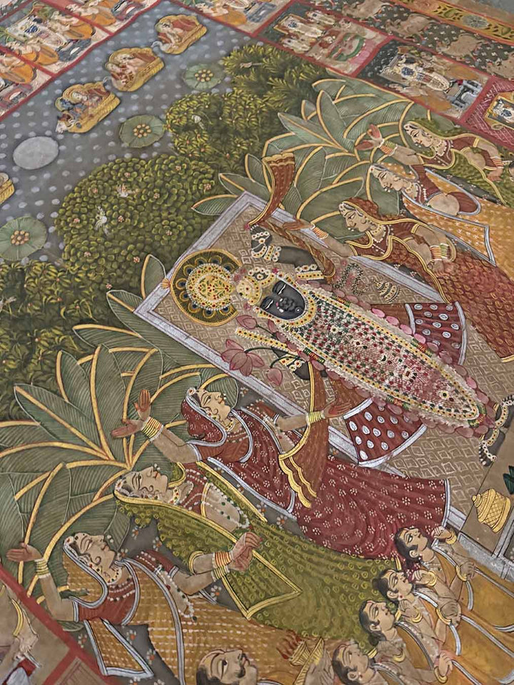 Shrinathji Pichwai Painting (Handmade / Unframed / 116 x 174.5 cm)