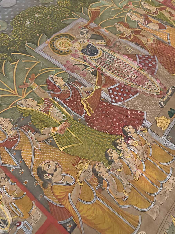 Shrinathji Pichwai Painting (Handmade / Unframed / 116 x 174.5 cm)