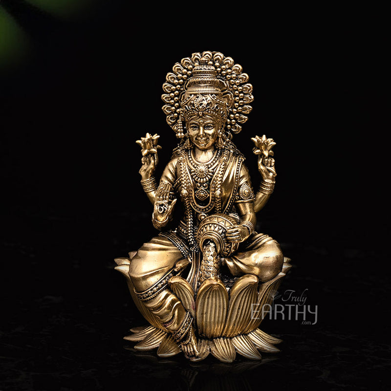 brass dhanlaxmi sculpture_6