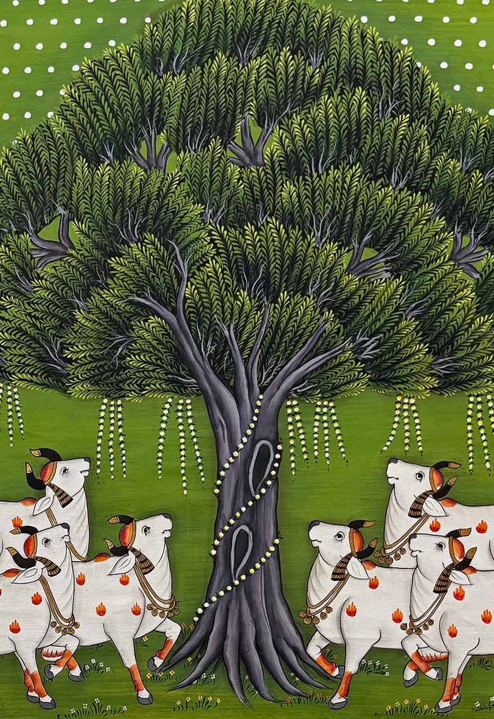 Tree of Life Painting - Handmade Pichwai Painting (Unframed / 60.9 x 91.4 cm)