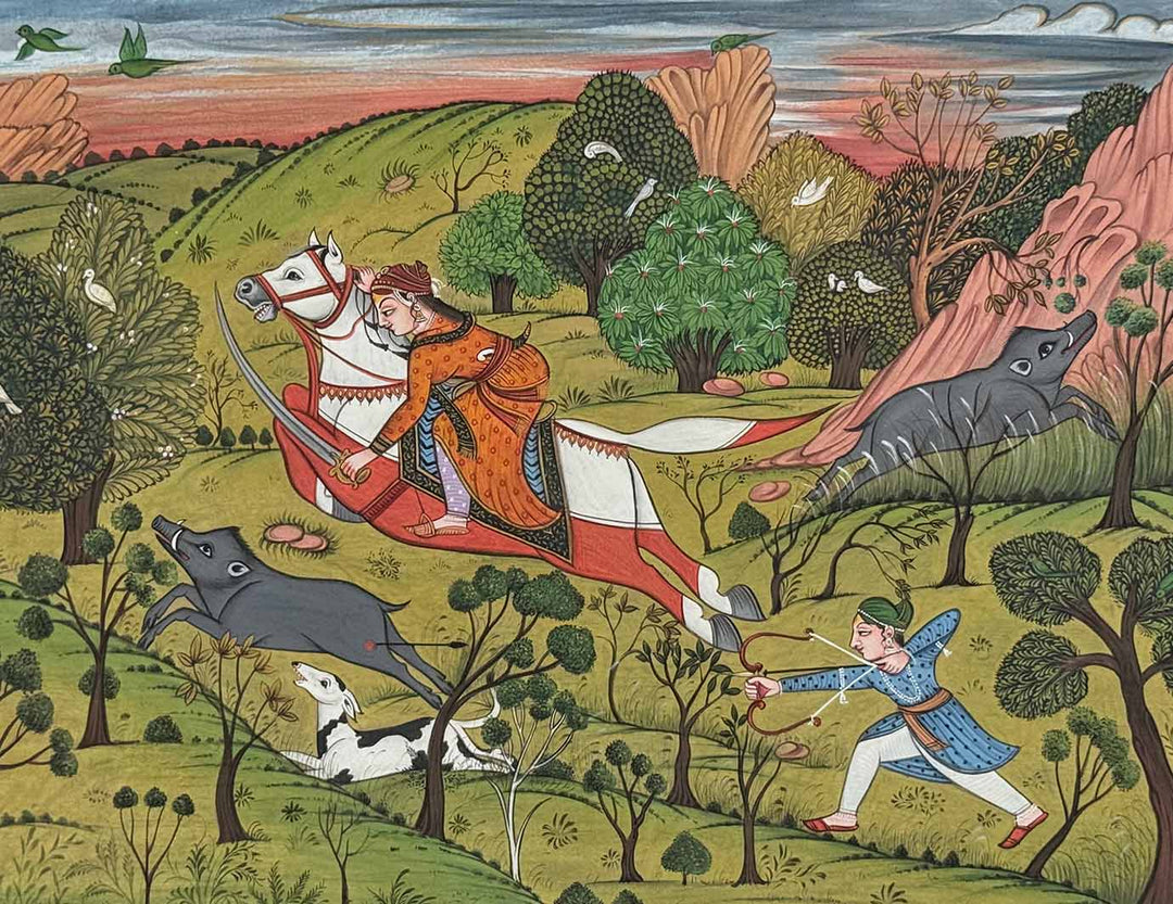 Queen Bruj Kunwer Of Kotah - Handmade Miniature Painting