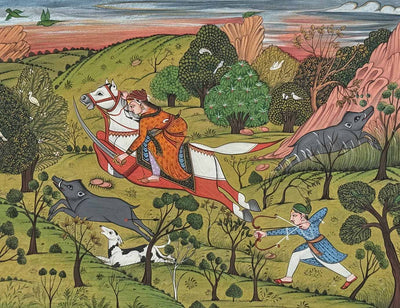 Queen Bruj Kunwer Of Kotah - Handmade Miniature Painting
