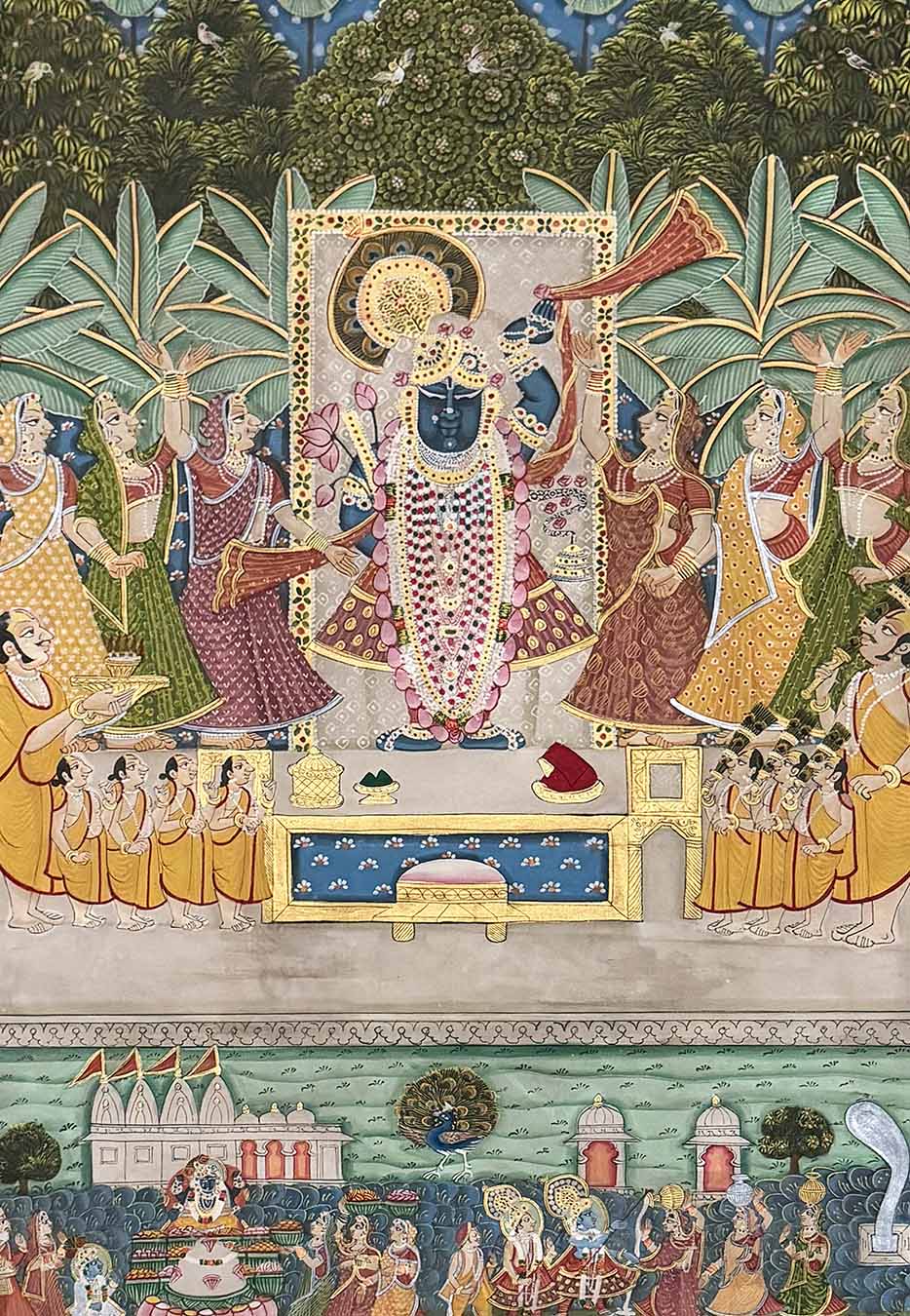 Vintage Shrinathji - Pichwai Painting (Handmade / Unframed / 115.5 x 175.2 cm)