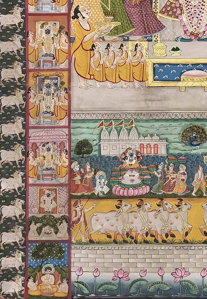 Vintage Shrinathji - Pichwai Painting (Handmade / Unframed / 115.5 x 175.2 cm)