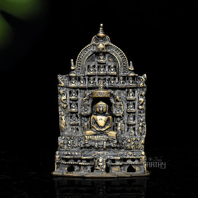 Brass Mahavir Ji with Jain Tirthankaras Sculpture