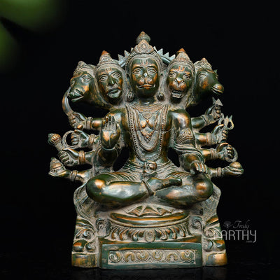 Brass Panchamukhi Hanuman Statue