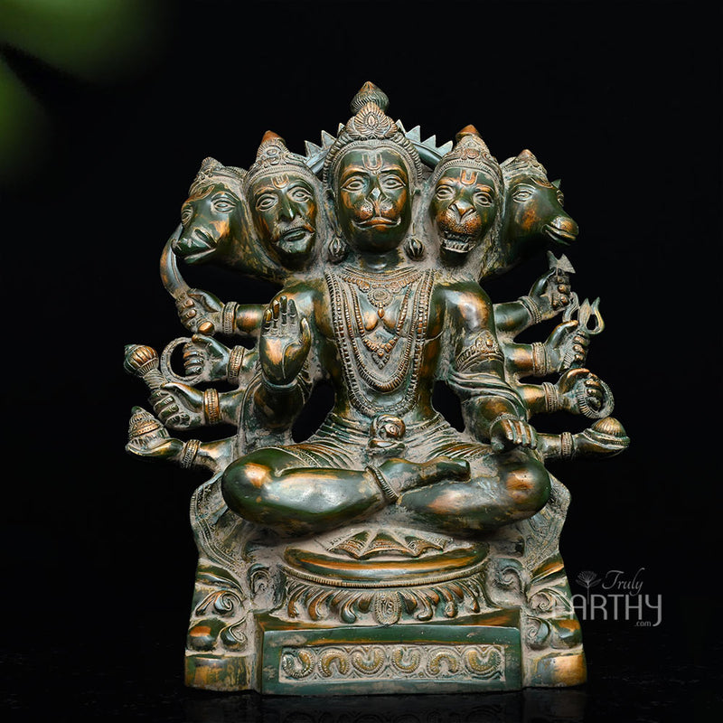 Brass Panchamukhi Hanuman Statue