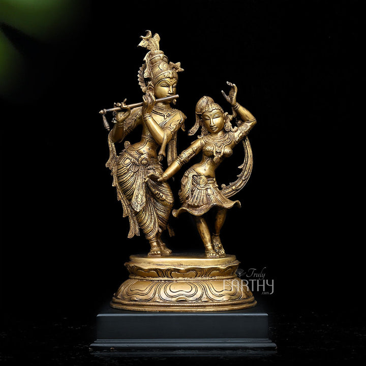 Brass Radha &amp; Krishna Statue