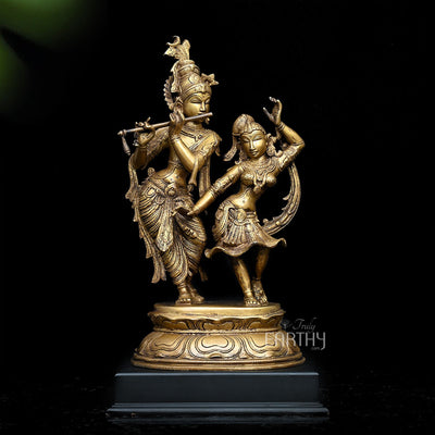 Brass Radha & Krishna Statue