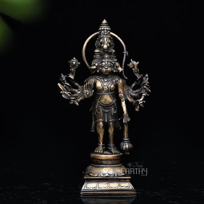 Brass Standing Panchmukhi Hanuman Idol