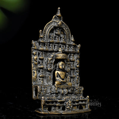 Vintage Brass Mahavir Ji with Jain Tirthankaras Sculpture
