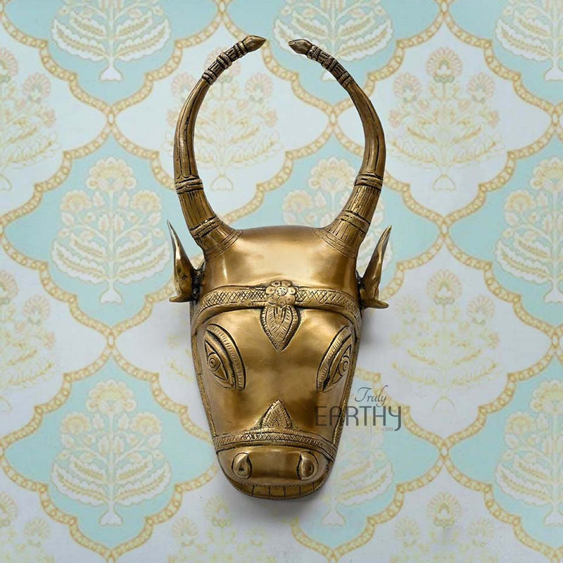 brass cow wall hanging