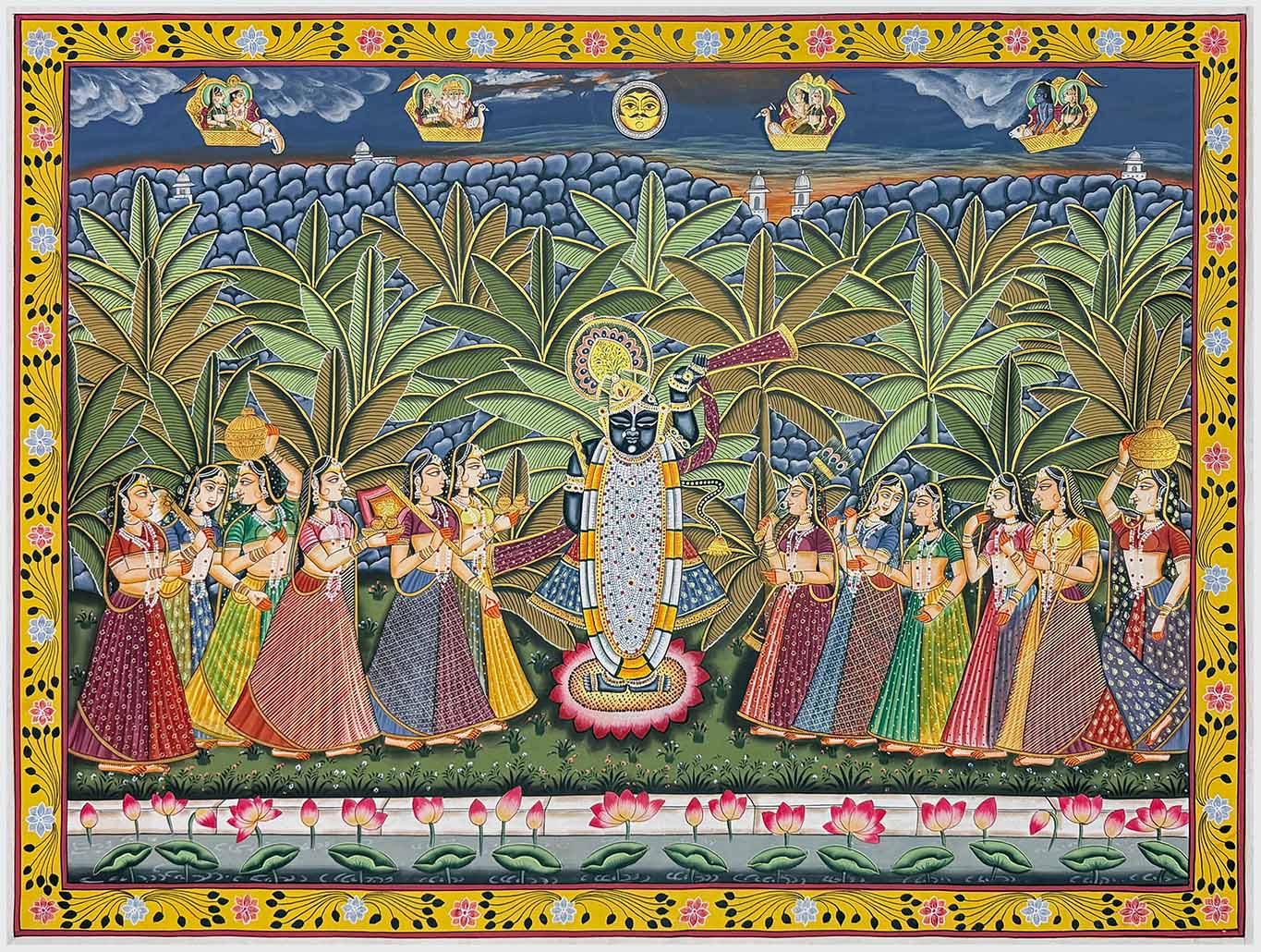 Govardhan Parvat Pichwai Painting for Sale