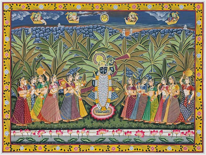 Govardhan Parvat Pichwai Painting for Sale
