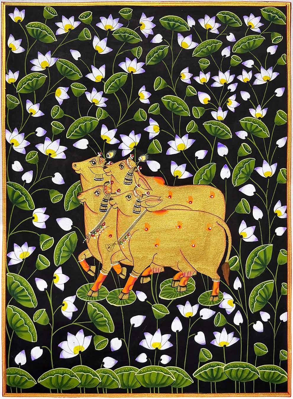 Handmade Cows Pichwai Painting for Sale