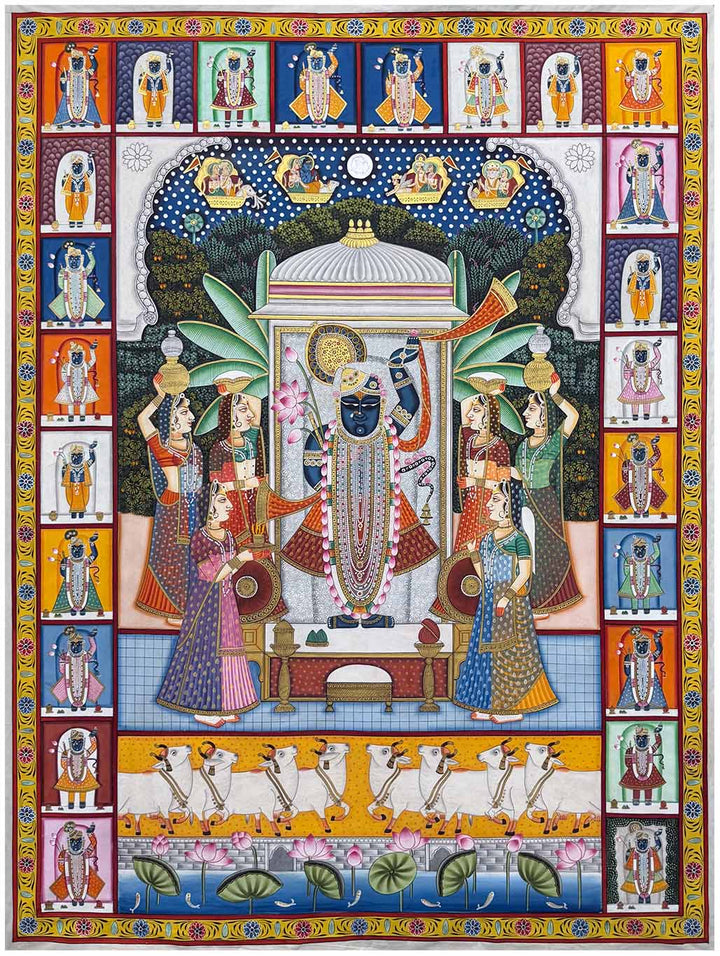 Handmade Sharad Purnima Pichwai Painting