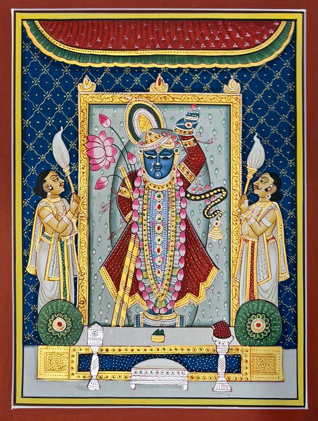 Handmade Shrinathji Miniature Pichwai Painting