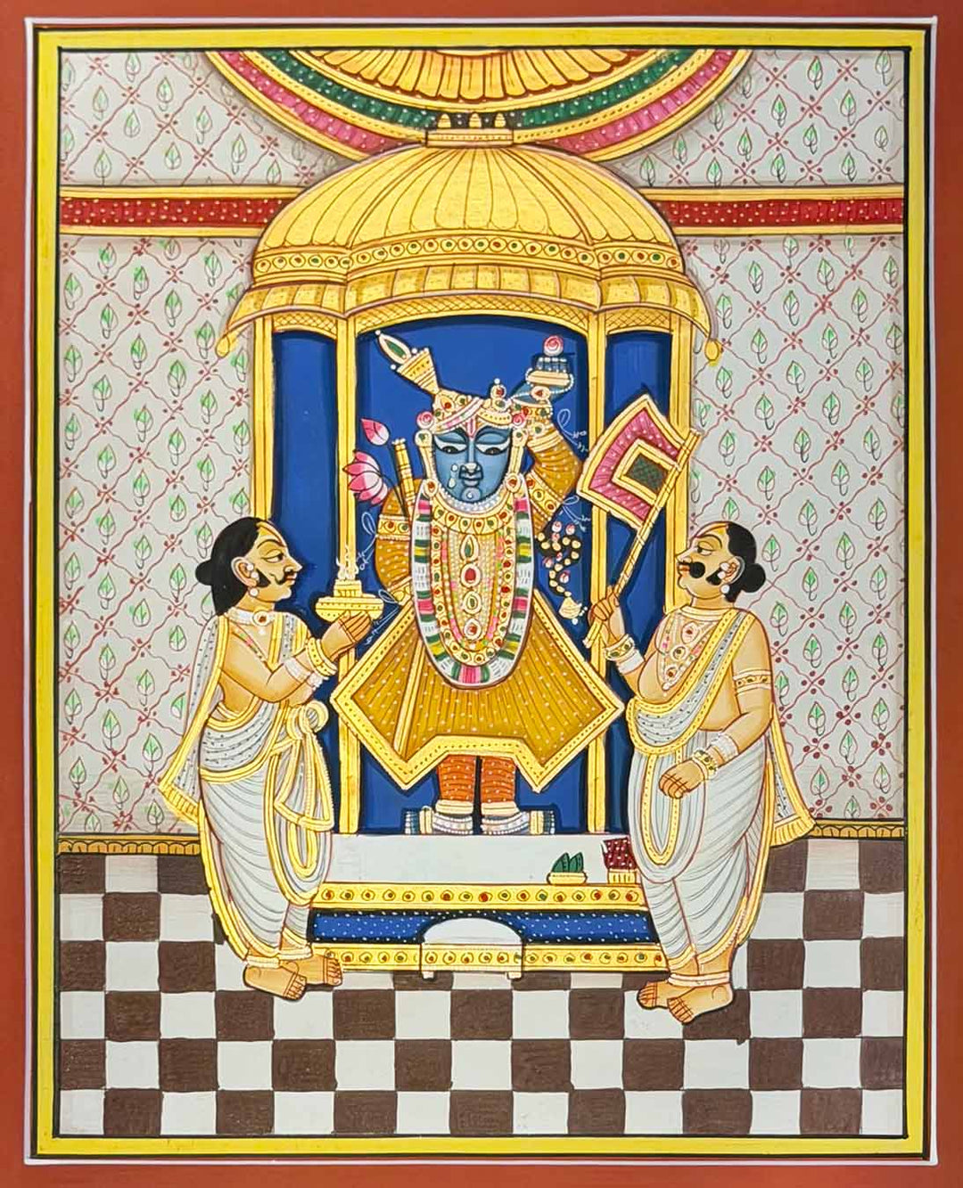 Handmade Shrinathji Miniature Pichwai Painting