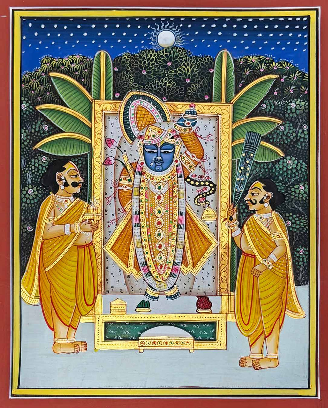 Handmade Shrinathji Miniature Pichwai Painting